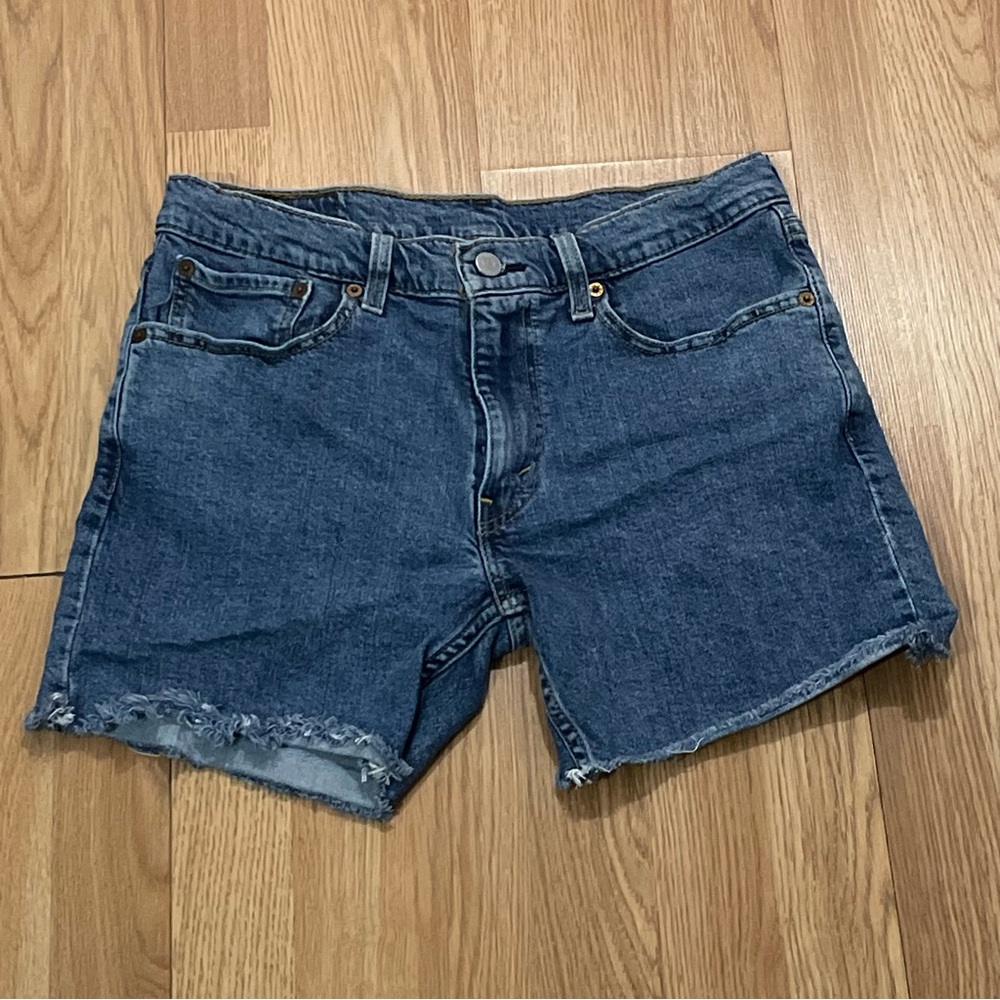 Levi's 412 Men’s 32 (30x5) Cutoff Denim Shorts Jorts Medium Blue Mid Rise